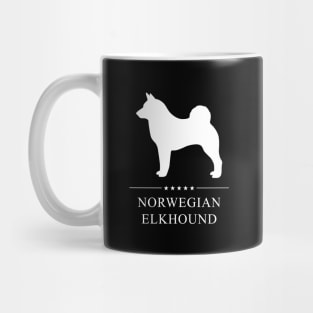 Norwegian Elkhound Dog White Silhouette Mug